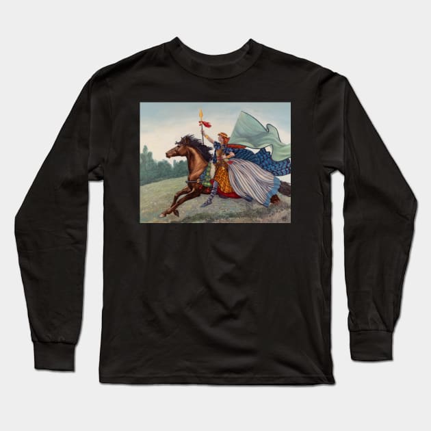 Queen Boudicca Long Sleeve T-Shirt by RebeccaYanovskaya